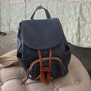 Dooney & Bourke leather backpack- navy